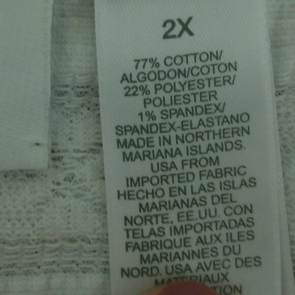 Liz Clairborne Blouse Short Sleeves Off White Size 2X - Picture 5 of 7